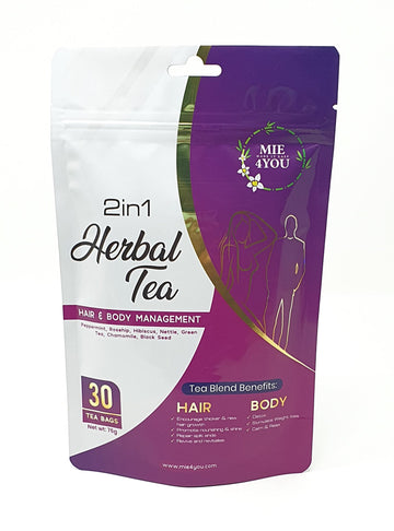 2 in 1 Herbal Detox Tea Hair Growth & Body Management Purple Tea Mie4you.com 
