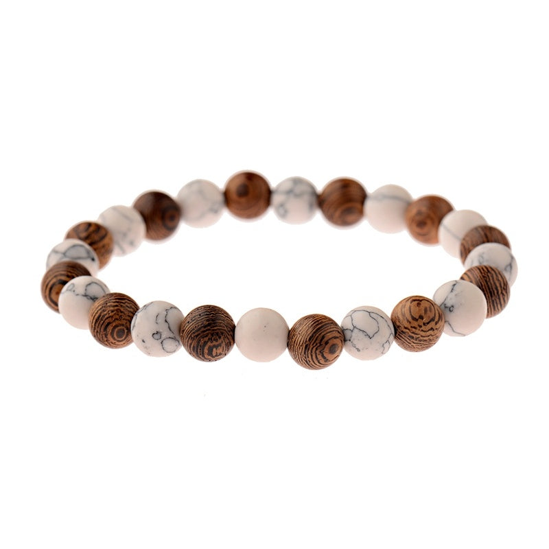 Vintage Wooden Bead Bracelet – Eco-Friendly Unisex Bracelet with Anti-Fatigue Benefits