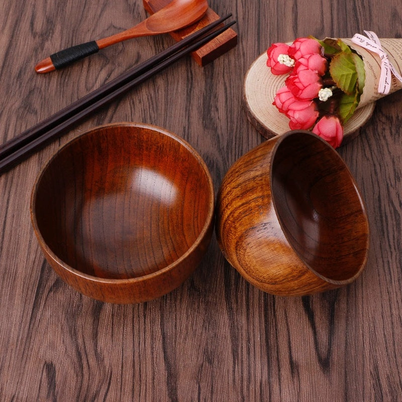 Eco-Friendly Round Wooden Bowls