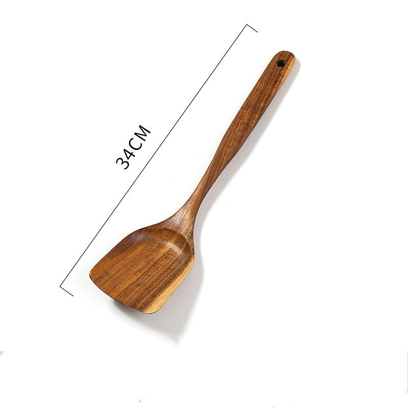 Eco-Friendly  7-Piece Natural Wood Kitchen Utensil Spoons & Spatulas Set
