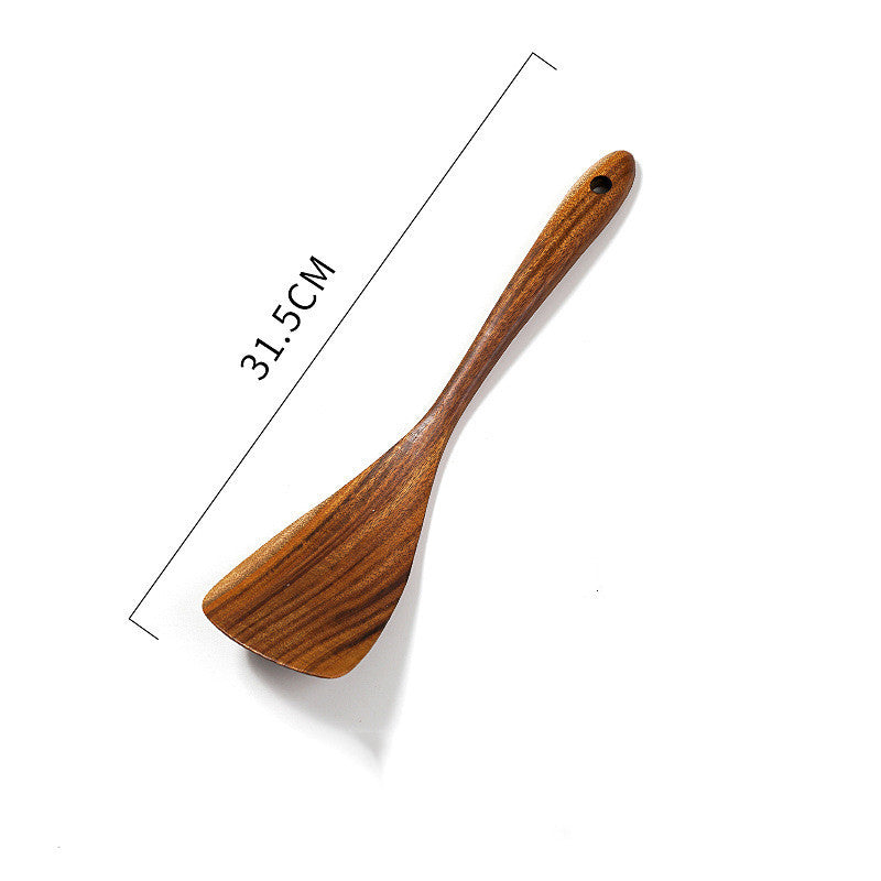 Eco-Friendly  7-Piece Natural Wood Kitchen Utensil Spoons & Spatulas Set