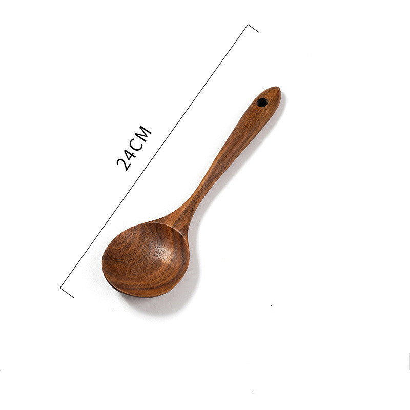 Eco-Friendly  7-Piece Natural Wood Kitchen Utensil Spoons & Spatulas Set
