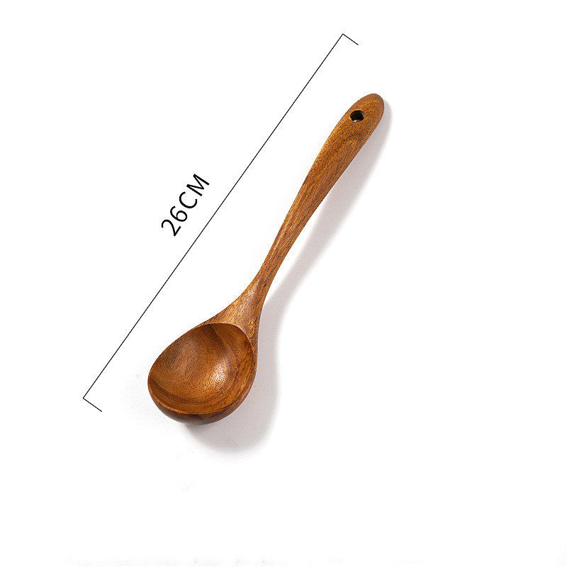 Eco-Friendly  7-Piece Natural Wood Kitchen Utensil Spoons & Spatulas Set