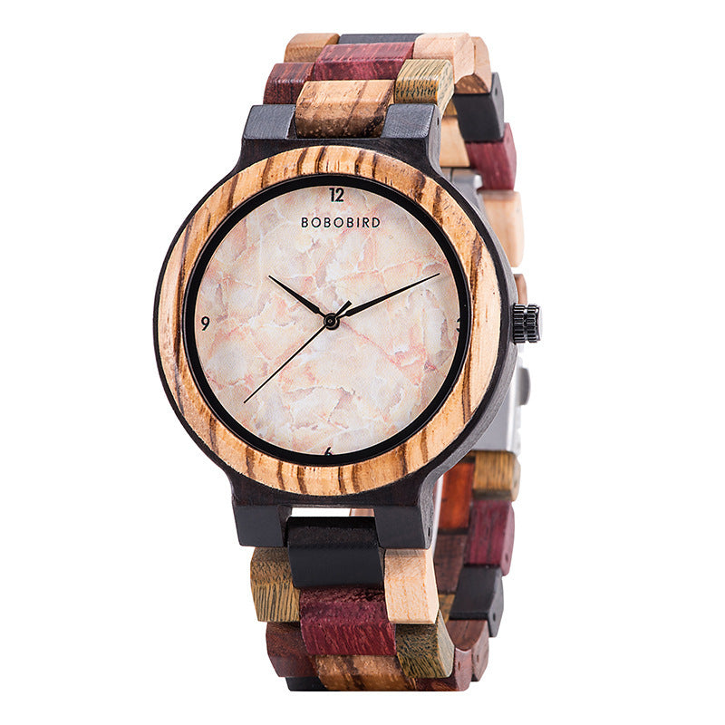 Eco-Friendly Round Dial Wood Wristwatch for Everyday Style