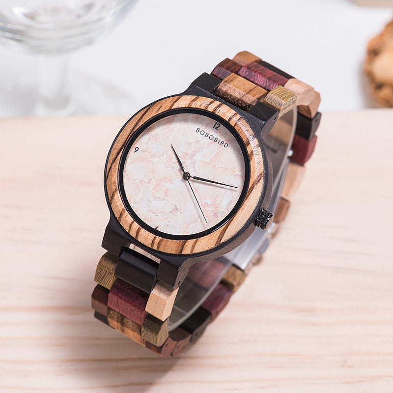 Eco-Friendly Round Dial Wood Wristwatch for Everyday Style