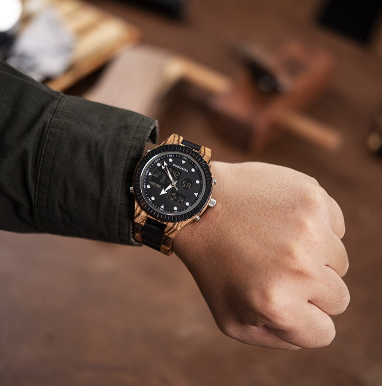 Eco-Friendly Round Dial Wood Wristwatch for Everyday Style