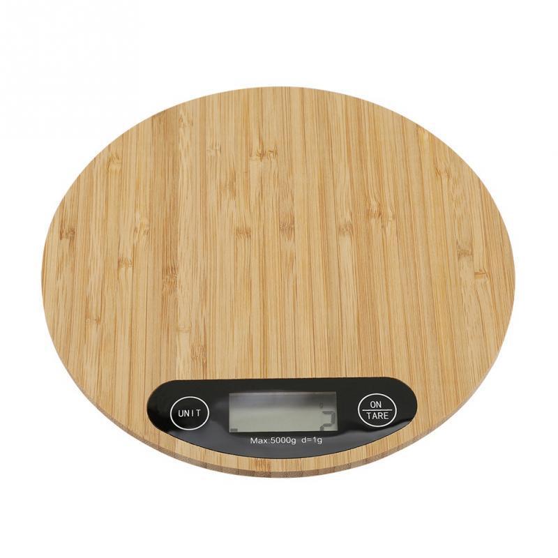 Bamboo Panel Digital Kitchen Scale - Eco-Friendly Wood Design