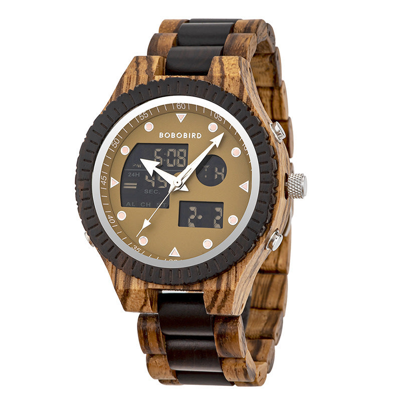Eco-Friendly Round Dial Wood Wristwatch for Everyday Style