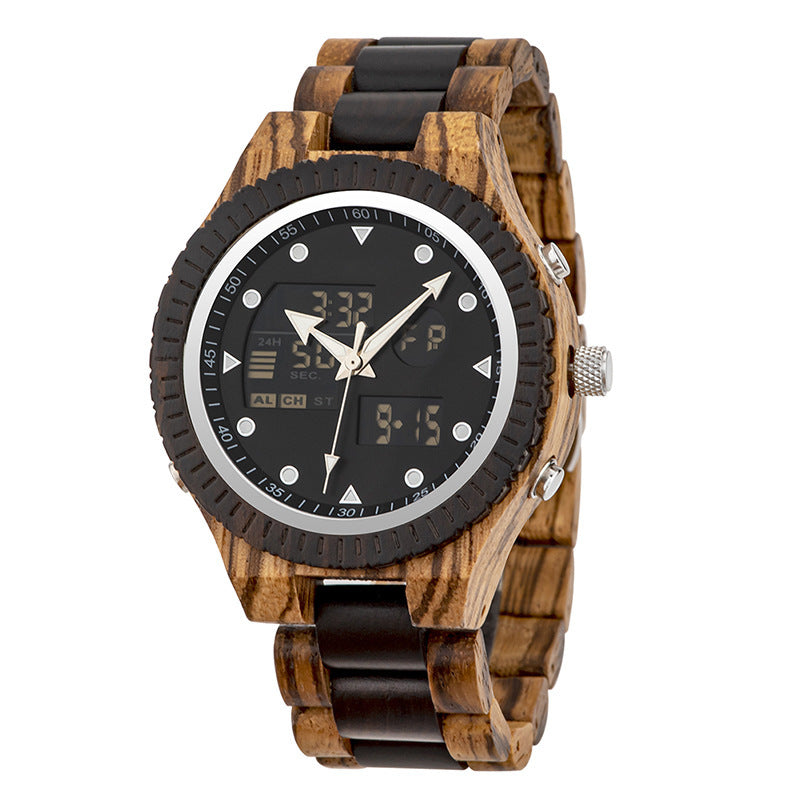 Eco-Friendly Round Dial Wood Wristwatch for Everyday Style