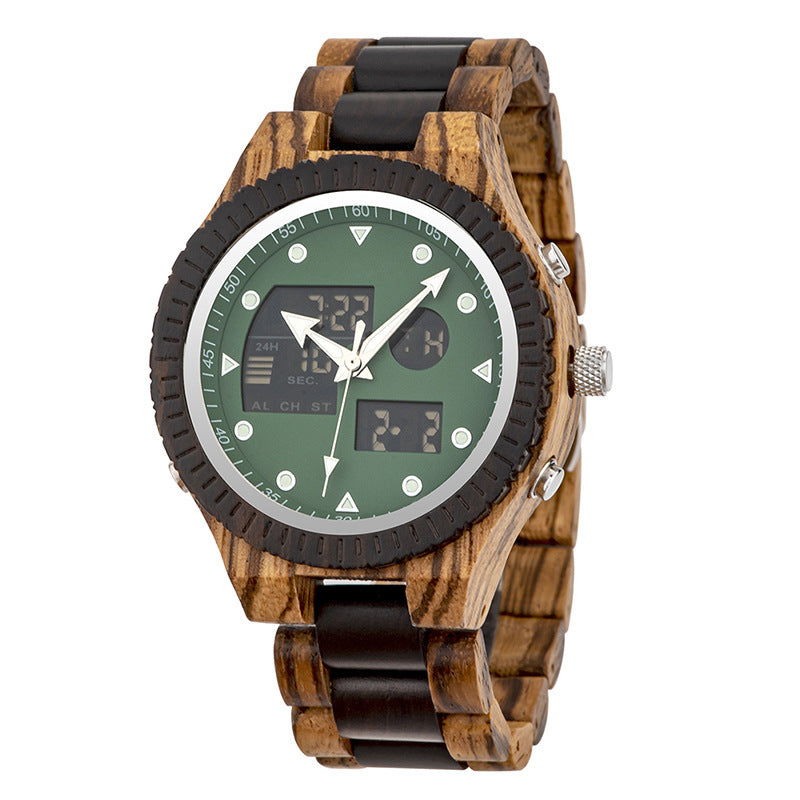 Eco-Friendly Round Dial Wood Wristwatch for Everyday Style