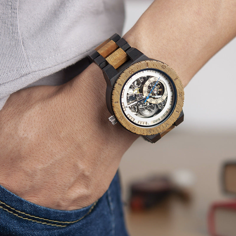 Eco-Friendly Fashion Wooden Automatic Mechanical Watch