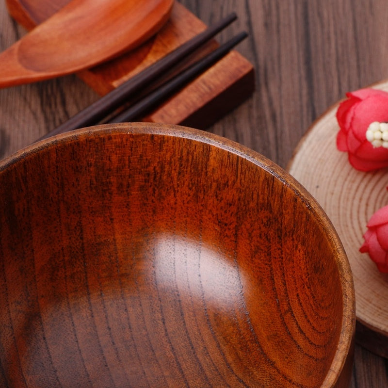 Eco-Friendly Round Wooden Bowls