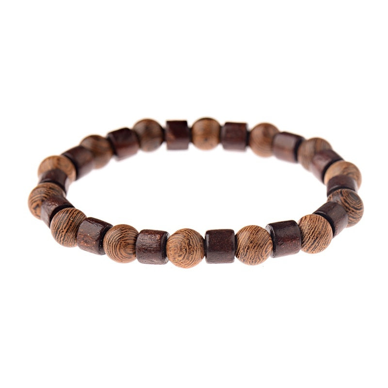 Vintage Wooden Bead Bracelet – Eco-Friendly Unisex Bracelet with Anti-Fatigue Benefits