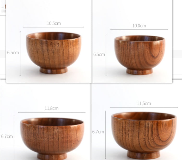 Eco-Friendly Round Wooden Bowls