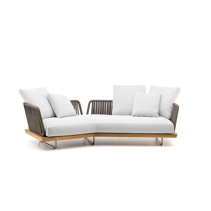Sunrett Teak Sofa – Eco-Friendly Rattan & Bamboo Nordic Sofa with Weather Protection