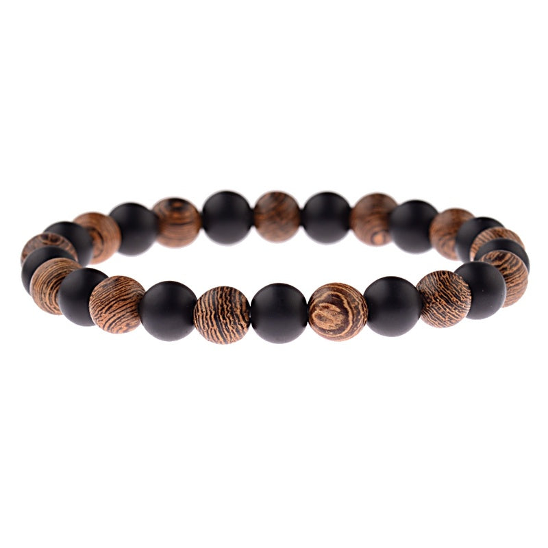 Vintage Wooden Bead Bracelet – Eco-Friendly Unisex Bracelet with Anti-Fatigue Benefits