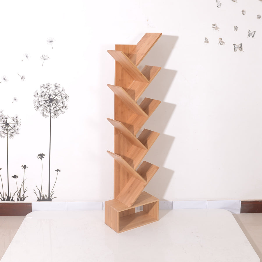 Eco-Friendly Bamboo Bookrack  Five-layer Branch Natural Bamboo Bookshelf