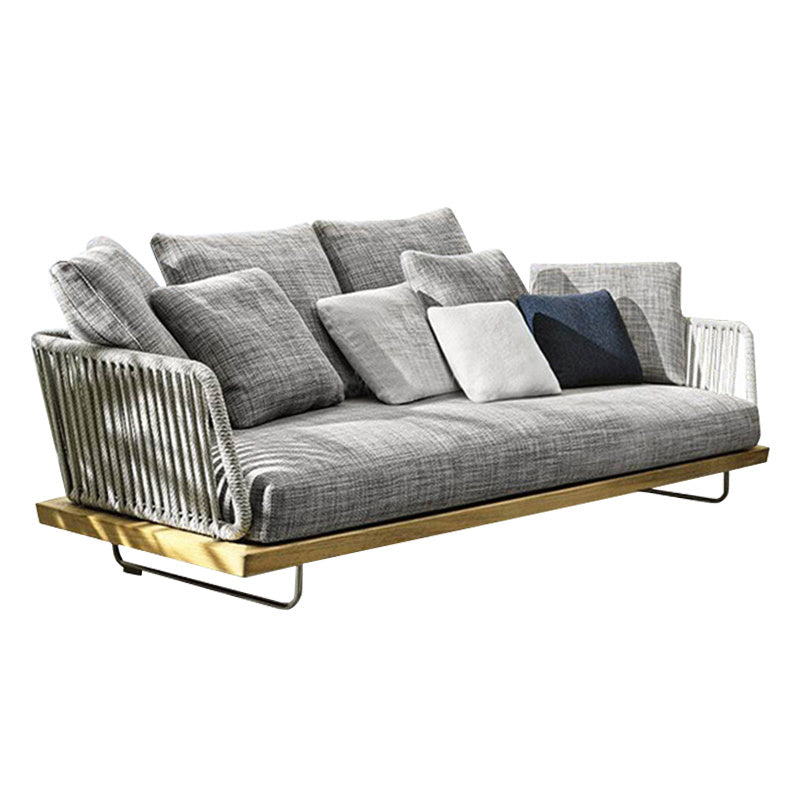 Sunrett Teak Sofa – Eco-Friendly Rattan & Bamboo Nordic Sofa with Weather Protection