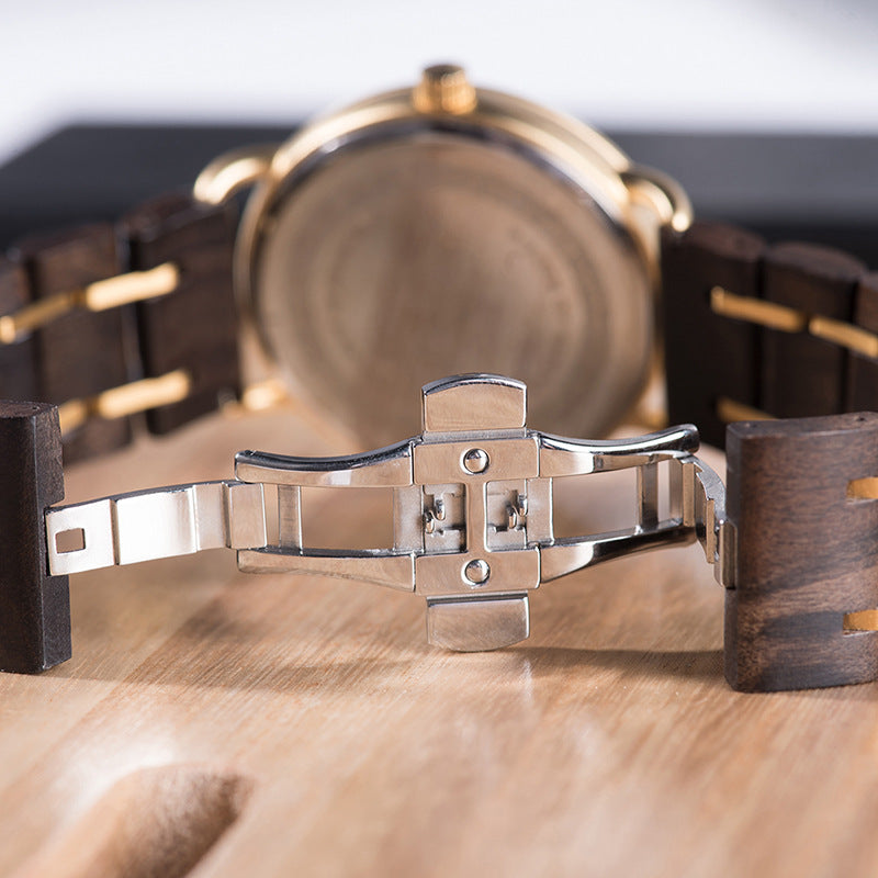 Eco-Friendly Round Dial Wood Wristwatch for Everyday Style