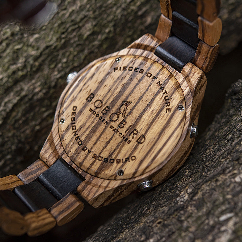 Eco-Friendly Round Dial Wood Wristwatch for Everyday Style