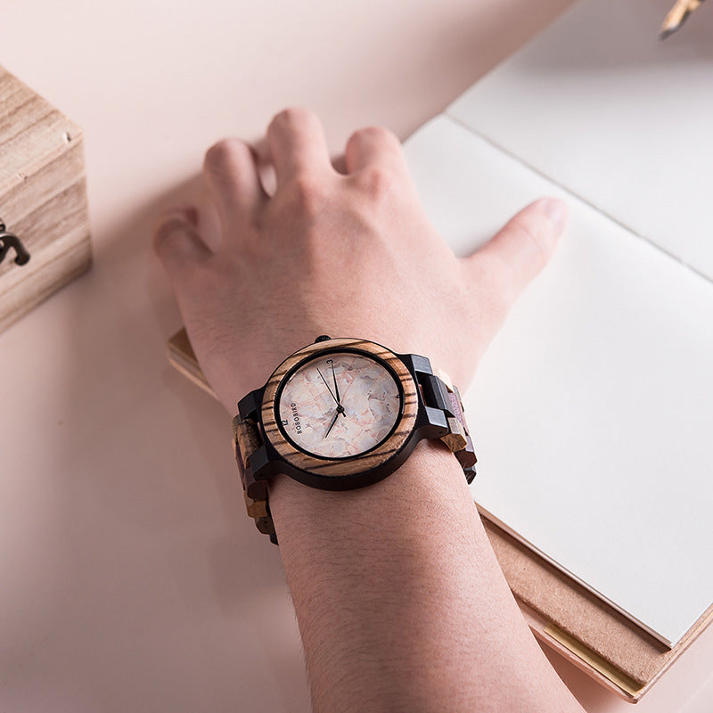 Eco-Friendly Round Dial Wood Wristwatch for Everyday Style