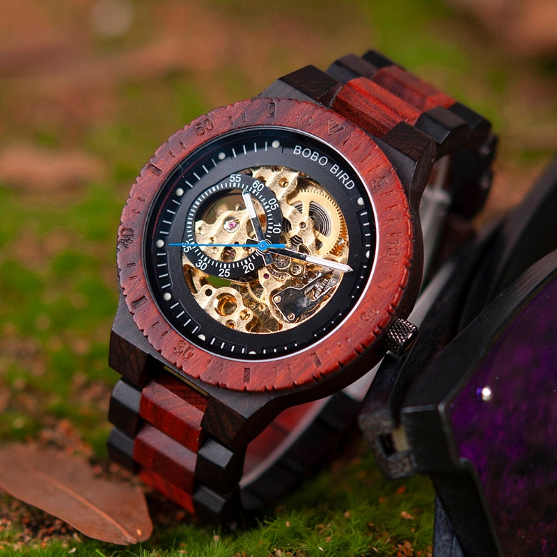 Eco-Friendly Fashion Wooden Automatic Mechanical Watch