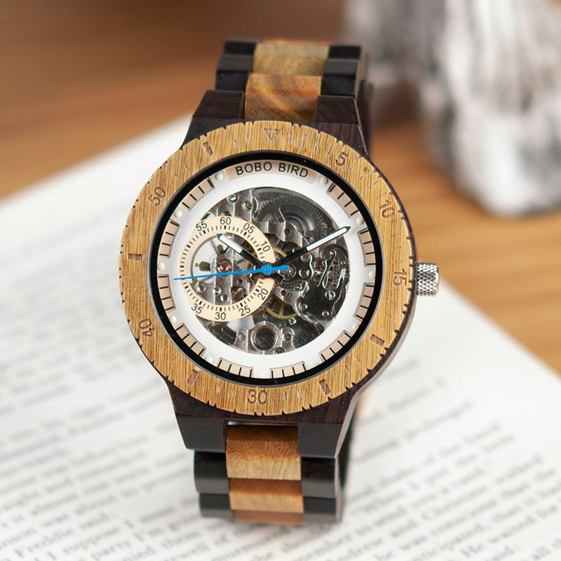 Eco-Friendly Fashion Wooden Automatic Mechanical Watch